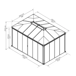 Palram - Canopia Ledro Grey Rectangular Gazebo, (W)4.3m (D)2.96m - Assembly Required -Gardens and Outdoor Stores palram canopia ledro grey rectangular gazebo w 4 3m d 2 96m assembly required7290108139648 01t bq