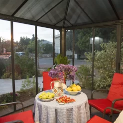 Palram - Canopia Ledro Grey Rectangular Gazebo, (W)4.3m (D)2.96m - Assembly Required -Gardens and Outdoor Stores palram canopia ledro grey rectangular gazebo w 4 3m d 2 96m assembly required7290108139648 03i bq