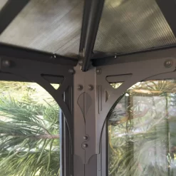 Palram - Canopia Ledro Grey Rectangular Gazebo, (W)4.3m (D)2.96m - Assembly Required -Gardens and Outdoor Stores palram canopia ledro grey rectangular gazebo w 4 3m d 2 96m assembly required7290108139648 08i bq