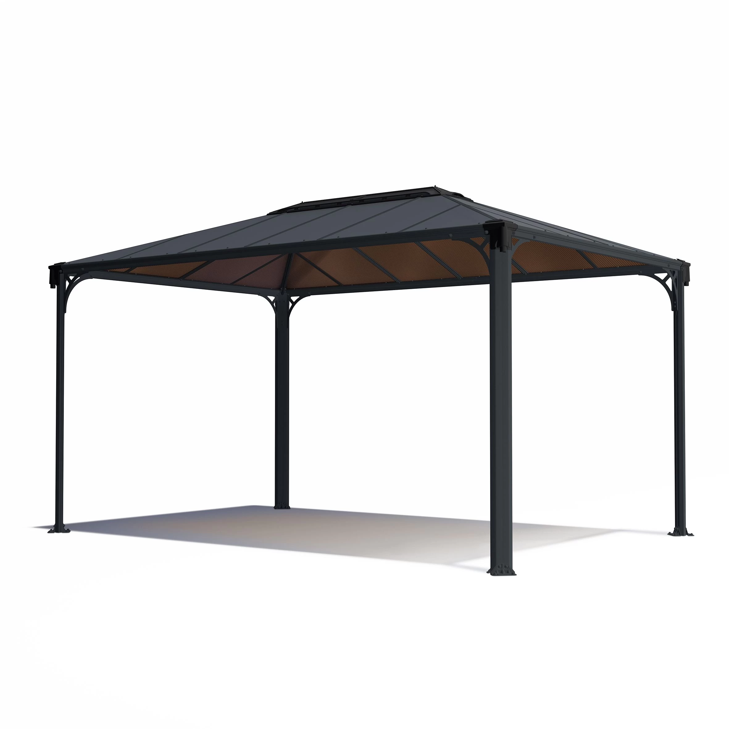 Palram - Canopia Martinique Grey Rectangular Gazebo, (W)4.3m (D)2.96m - Assembly Required 3 Palram - Canopia Martinique Grey Rectangular Gazebo, (W)4.3m (D)2.96m - Assembly Required