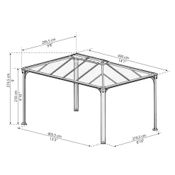 Palram - Canopia Martinique Grey Rectangular Gazebo, (W)4.3m (D)2.96m - Assembly Required 26 Palram - Canopia Martinique Grey Rectangular Gazebo, (W)4.3m (D)2.96m - Assembly Required -Gardens and Outdoor Stores palram canopia martinique grey rectangular gazebo w 4 3m d 2 96m assembly required7290108130249 01t bq