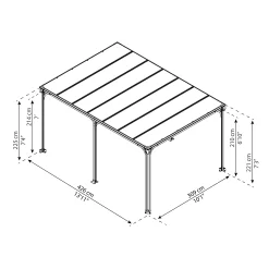Palram - Canopia Milano Grey Rectangular Gazebo, (W)4.26m (D)3.09m - Assembly Required 14 Palram - Canopia Milano Grey Rectangular Gazebo, (W)4.26m (D)3.09m - Assembly Required -Gardens and Outdoor Stores palram canopia milano grey rectangular gazebo w 4 26m d 3 09m assembly required7290108136241 01t bq