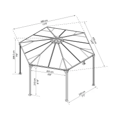 Palram - Canopia Monaco Grey Hexagonal Gazebo, (W)4.5m (D)3.9m - Assembly Required 16 Palram - Canopia Monaco Grey Hexagonal Gazebo, (W)4.5m (D)3.9m - Assembly Required -Gardens and Outdoor Stores palram canopia monaco grey hexagonal gazebo w 4 5m d 3 9m assembly required7290108130232 01t bq