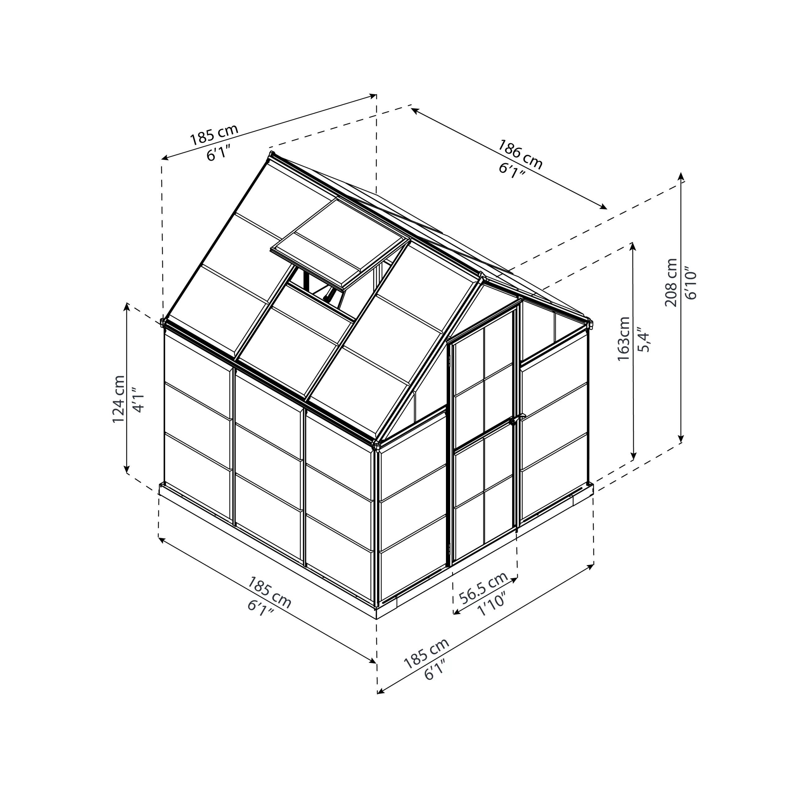 Palram - Canopia Mythos Green 6X6 Greenhouse 8 Palram - Canopia Mythos Green 6X6 Greenhouse - Image 6