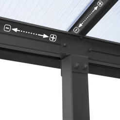 Palram - Canopia Olympia Grey Non-retractable Awning, (L)7.39m (H)3.05m (W)2.95m -Gardens and Outdoor Stores palram canopia olympia grey non retractable awning l 7 39m h 3 05m w 2 95m7290108134339 04i bq