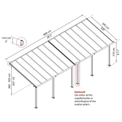 Palram - Canopia Olympia Grey Non-retractable Awning, (L)8.6m (H)3.05m (W)2.95m 17 Palram - Canopia Olympia Grey Non-retractable Awning, (L)8.6m (H)3.05m (W)2.95m -Gardens and Outdoor Stores palram canopia olympia grey non retractable awning l 8 6m h 3 05m w 2 95m7290108134353 01t bq