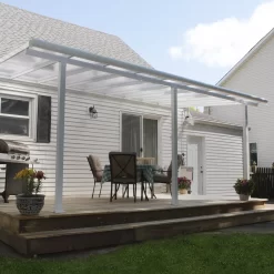 Palram - Canopia Olympia White Non-retractable Awning, (L)5.46m (H)3.05m (W)2.95m -Gardens and Outdoor Stores palram canopia olympia white non retractable awning l 5 46m h 3 05m w 2 95m7290108134018 02i bq