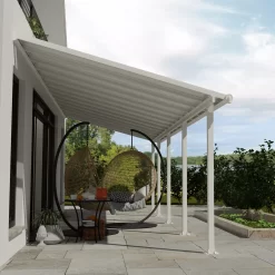 Palram - Canopia Olympia White Non-retractable Awning, (L)8.6m (H)3.05m (W)2.95m
