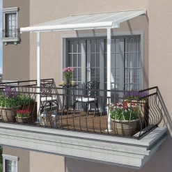 Palram - Canopia Sierra White Non-retractable Awning, (L)2.25m (H)3m (W)2.25m -Gardens and Outdoor Stores palram canopia sierra white non retractable awning l 2 25m h 3m w 2 25m7290108131314 03i bq