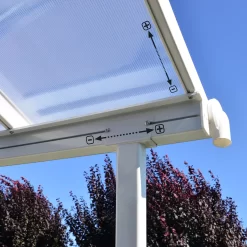 Palram - Canopia Sierra White Non-retractable Awning, (L)2.25m (H)3m (W)2.25m -Gardens and Outdoor Stores palram canopia sierra white non retractable awning l 2 25m h 3m w 2 25m7290108131314 08i bq