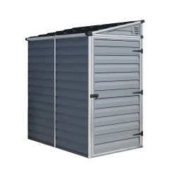 Palram - Canopia Skylight 4x6 Pent Dark Grey Plastic Shed With Floor
