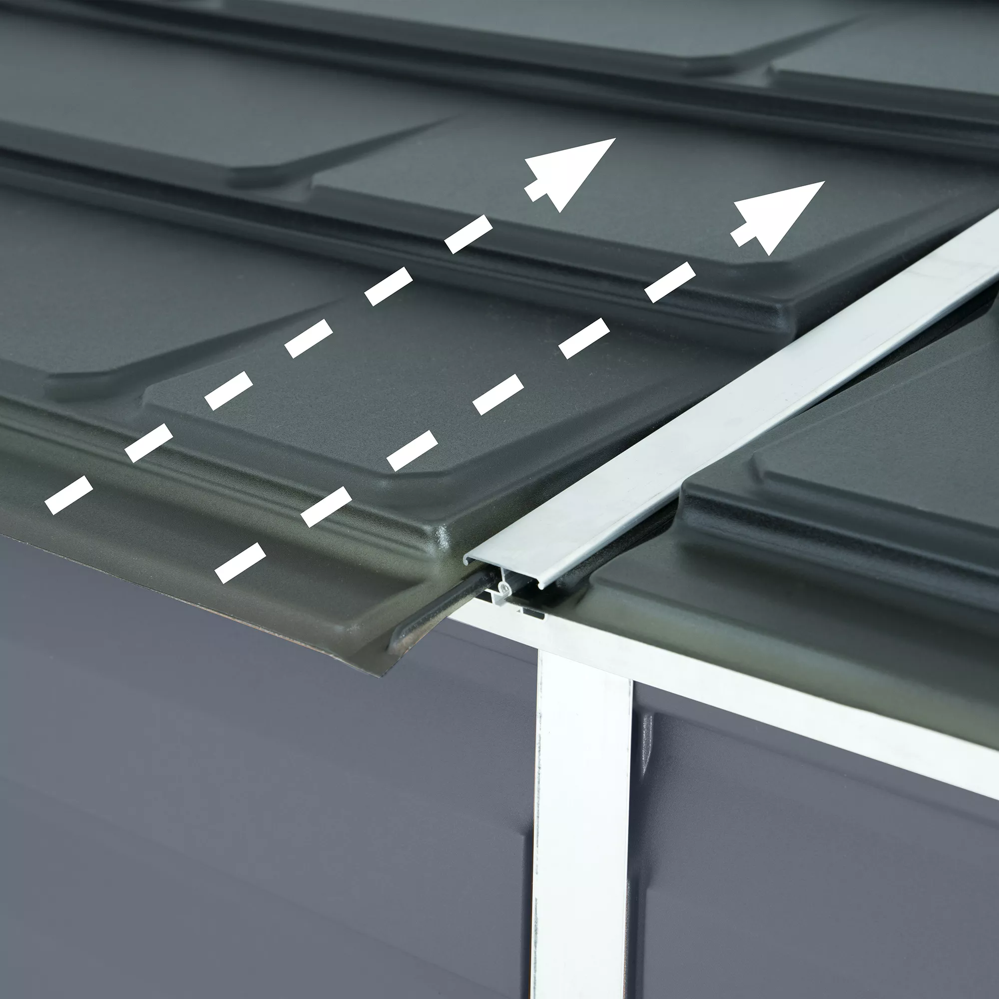 Palram - Canopia Skylight 4x6 Pent Dark Grey Plastic Shed With Floor 8 Palram - Canopia Skylight 4x6 Pent Dark Grey Plastic Shed With Floor - Image 6