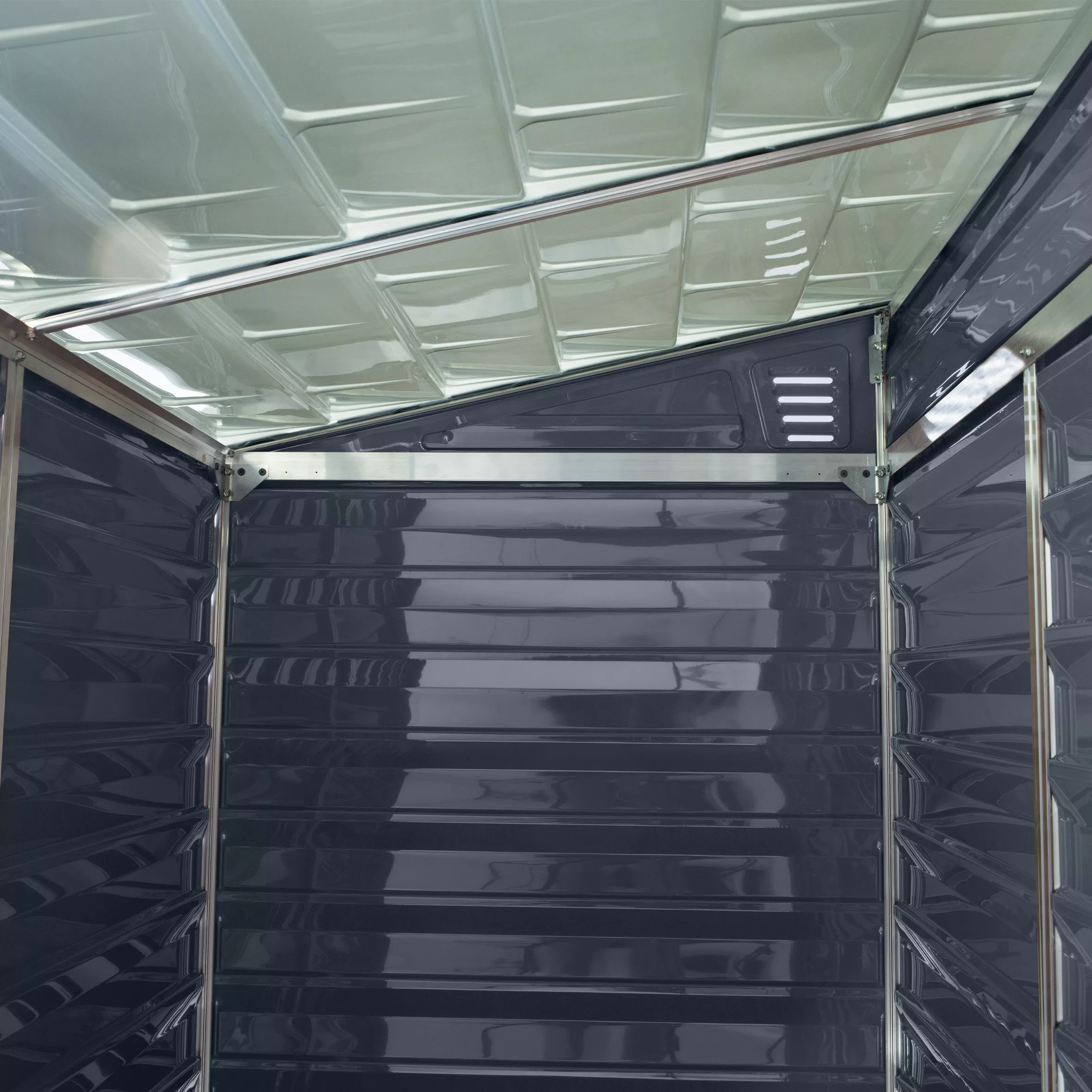 Palram - Canopia Skylight 4x6 Pent Dark Grey Plastic Shed With Floor 9 Palram - Canopia Skylight 4x6 Pent Dark Grey Plastic Shed With Floor - Image 7