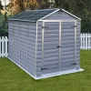 Palram - Canopia Skylight 6x10 Apex Dark Grey Plastic Shed With Floor -Gardens and Outdoor Stores palram canopia skylight 6x10 apex dark grey plastic shed with floor7290103124076 01i BQ