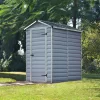 Palram - Canopia Skylight 6x4 Apex Dark Grey Plastic Shed With Floor -Gardens and Outdoor Stores palram canopia skylight 6x4 apex dark grey plastic shed with floor7290103121808 01i BQ