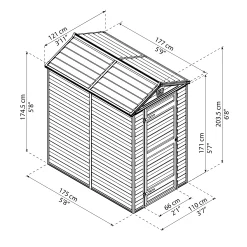 Palram - Canopia Skylight 6x4 Apex Dark Grey Plastic Shed With Floor -Gardens and Outdoor Stores palram canopia skylight 6x4 apex dark grey plastic shed with floor7290103121808 01t BQ