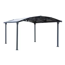 Palram - Canopia Tucson Grey Rectangular Gazebo, (W)4.3m (D)3.59m - Assembly Required -Gardens and Outdoor Stores palram canopia tucson grey rectangular gazebo w 4 3m d 3 59m assembly required7290108601633 01c bq