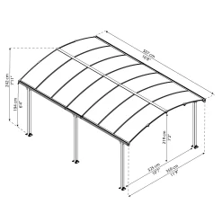 Palram - Canopia Tucson Grey Rectangular Gazebo, (W)5.02m (D)3.59m - Assembly Required -Gardens and Outdoor Stores palram canopia tucson grey rectangular gazebo w 5 02m d 3 59m assembly required7290108601626 01t bq