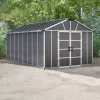 Palram - Canopia Yukon With WPC Floor 11x17.2 Apex Dark Grey Plastic Shed With Floor -Gardens and Outdoor Stores palram canopia yukon with wpc floor 11x17 2 apex dark grey plastic shed with floor7290108139297 01i BQ