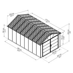 Palram - Canopia Yukon With WPC Floor 11x17.2 Apex Dark Grey Plastic Shed With Floor -Gardens and Outdoor Stores palram canopia yukon with wpc floor 11x17 2 apex dark grey plastic shed with floor7290108139297 01t BQ