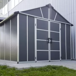 Palram - Canopia Yukon With WPC Floor 11x17.2 Apex Dark Grey Plastic Shed With Floor -Gardens and Outdoor Stores palram canopia yukon with wpc floor 11x17 2 apex dark grey plastic shed with floor7290108139297 02i BQ