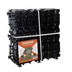 Plastic Interlocking Shed Base (W) 49cm X (L) 49cm , Pack Of 4 -Gardens and Outdoor Stores plastic interlocking shed base w 49cm x l 49cm pack of 45060192725094 02c bq