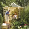 Rowlinson Gainsborough Natural Hexagonal Gazebo, (W)3m (D)2.6m - Assembly Required -Gardens and Outdoor Stores rowlinson gainsborough natural hexagonal gazebo w 3m d 2 6m assembly required5013856013365 01i