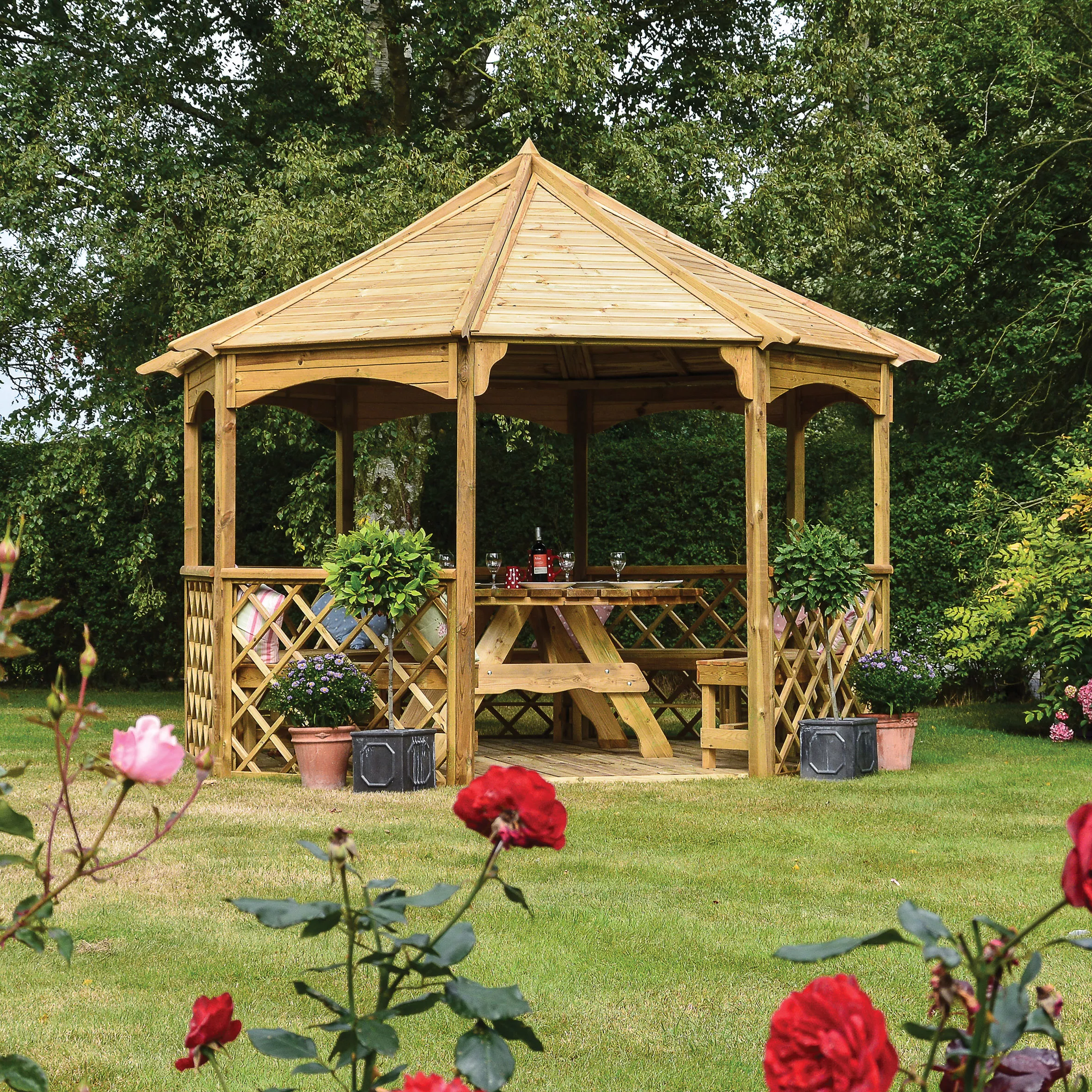 Rowlinson Octagonal Gazebo, (W)3.57m (D)3.57m - Assembly Service Included 3 Rowlinson Octagonal Gazebo, (W)3.57m (D)3.57m - Assembly Service Included