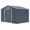 Rowlinson Trentvale 10x8 Apex Dark Grey Metal Shed -Gardens and Outdoor Stores rowlinson trentvale 10x8 apex dark grey metal shed5013856206262 01c bq