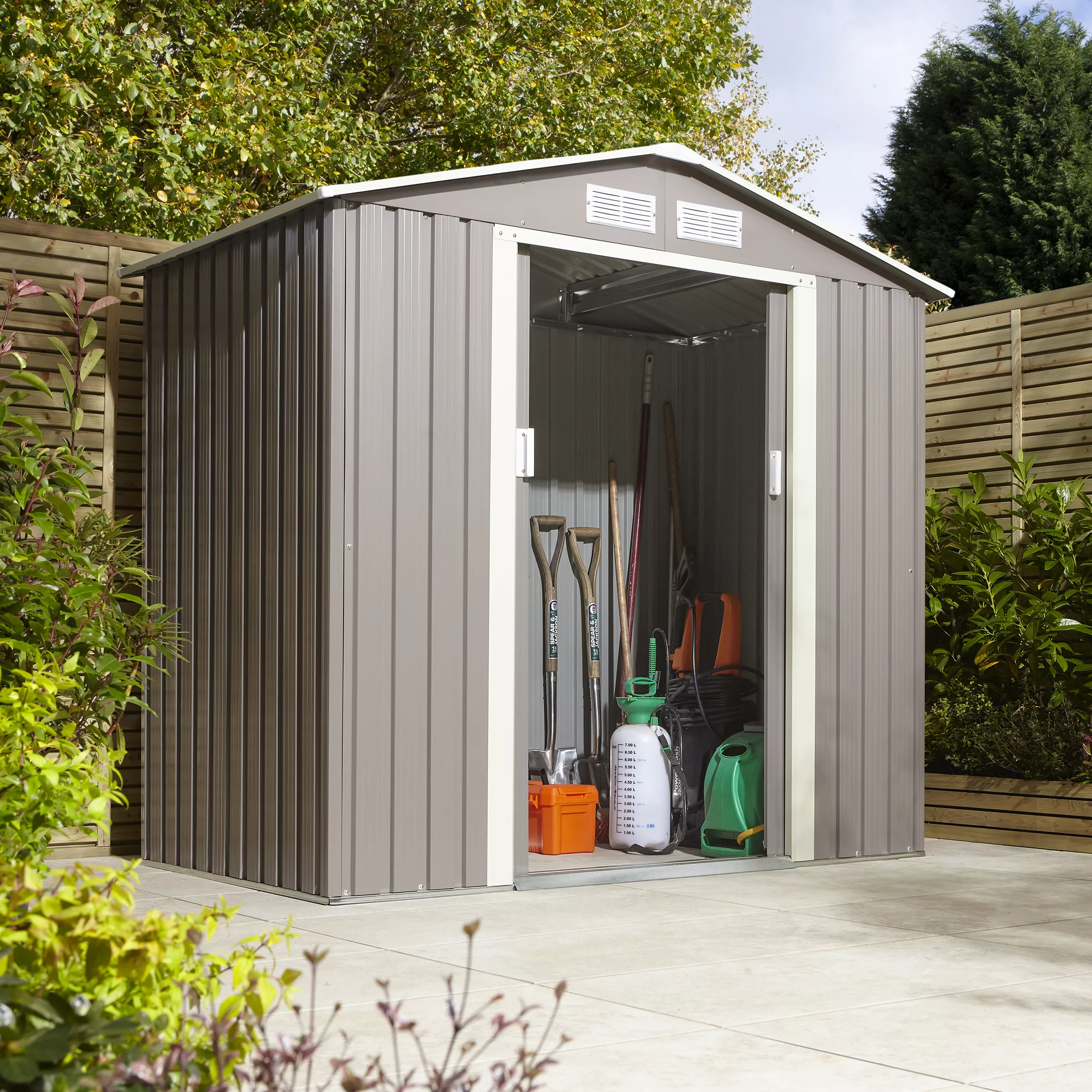 Rowlinson Trentvale 6x4 Pent Light Grey Metal Shed 6 Rowlinson Trentvale 6x4 Pent Light Grey Metal Shed - Image 4