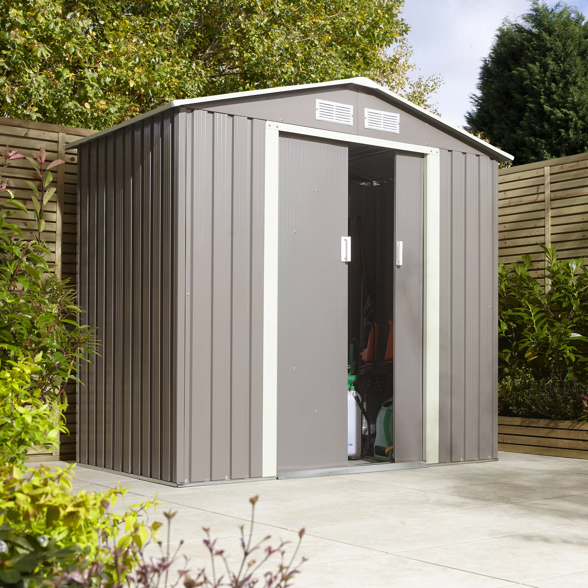 Rowlinson Trentvale 6x4 Pent Light Grey Metal Shed 11 Rowlinson Trentvale 6x4 Pent Light Grey Metal Shed - Image 9