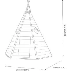 Shire 7x6 Wigwam Whitewood Pine Playhouse Assembly Required -Gardens and Outdoor Stores shire 7x6 wigwam whitewood pine playhouse assembly required5019804113675 03t
