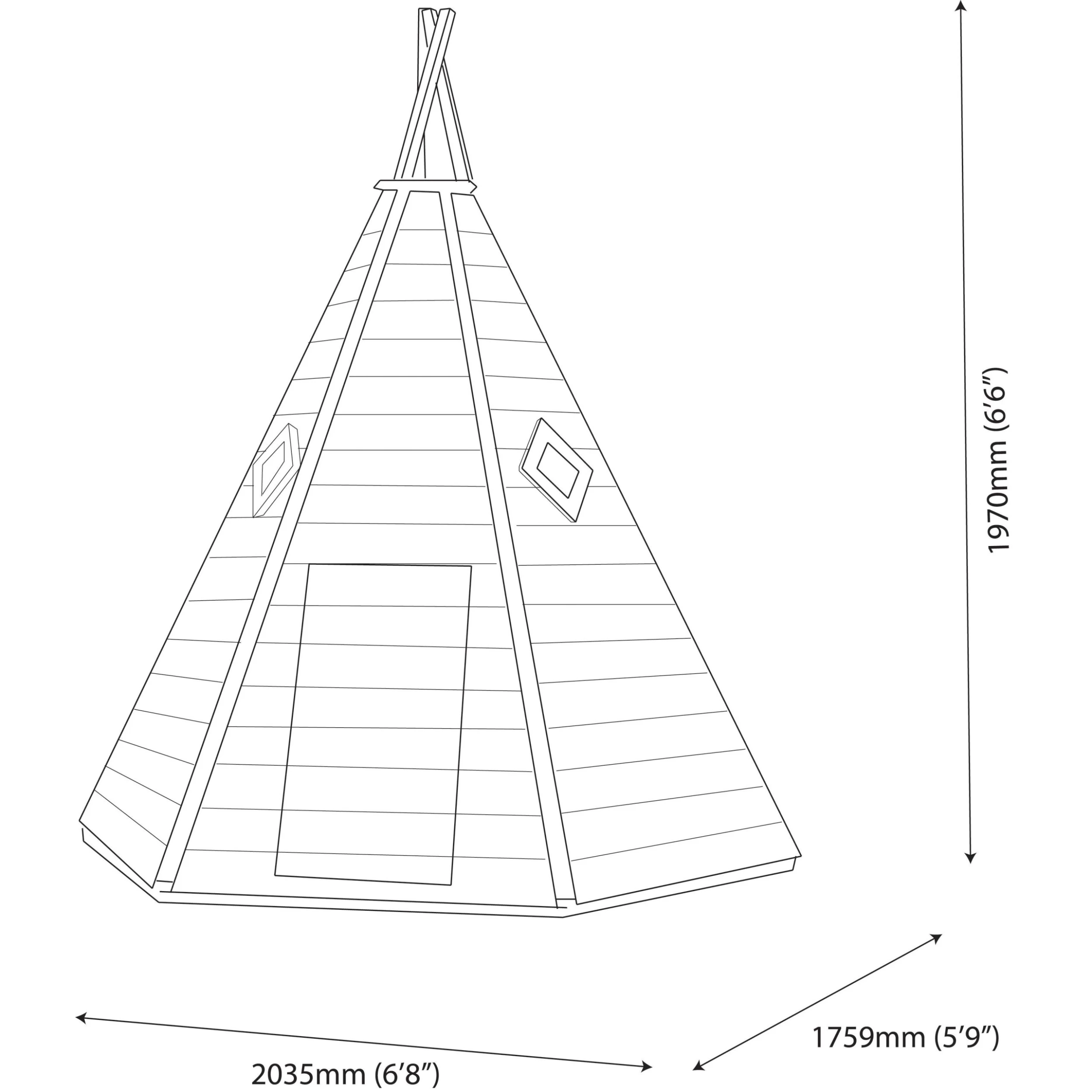 Shire 7x6 Wigwam Whitewood Pine Playhouse Assembly Service Included 7 Shire 7x6 Wigwam Whitewood Pine Playhouse Assembly Service Included - Image 5