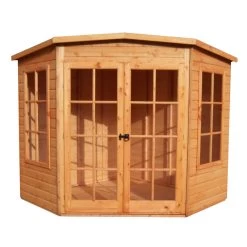 Shire 7x7 Glass Pent Shiplap Wooden Summer House - Base Not Included