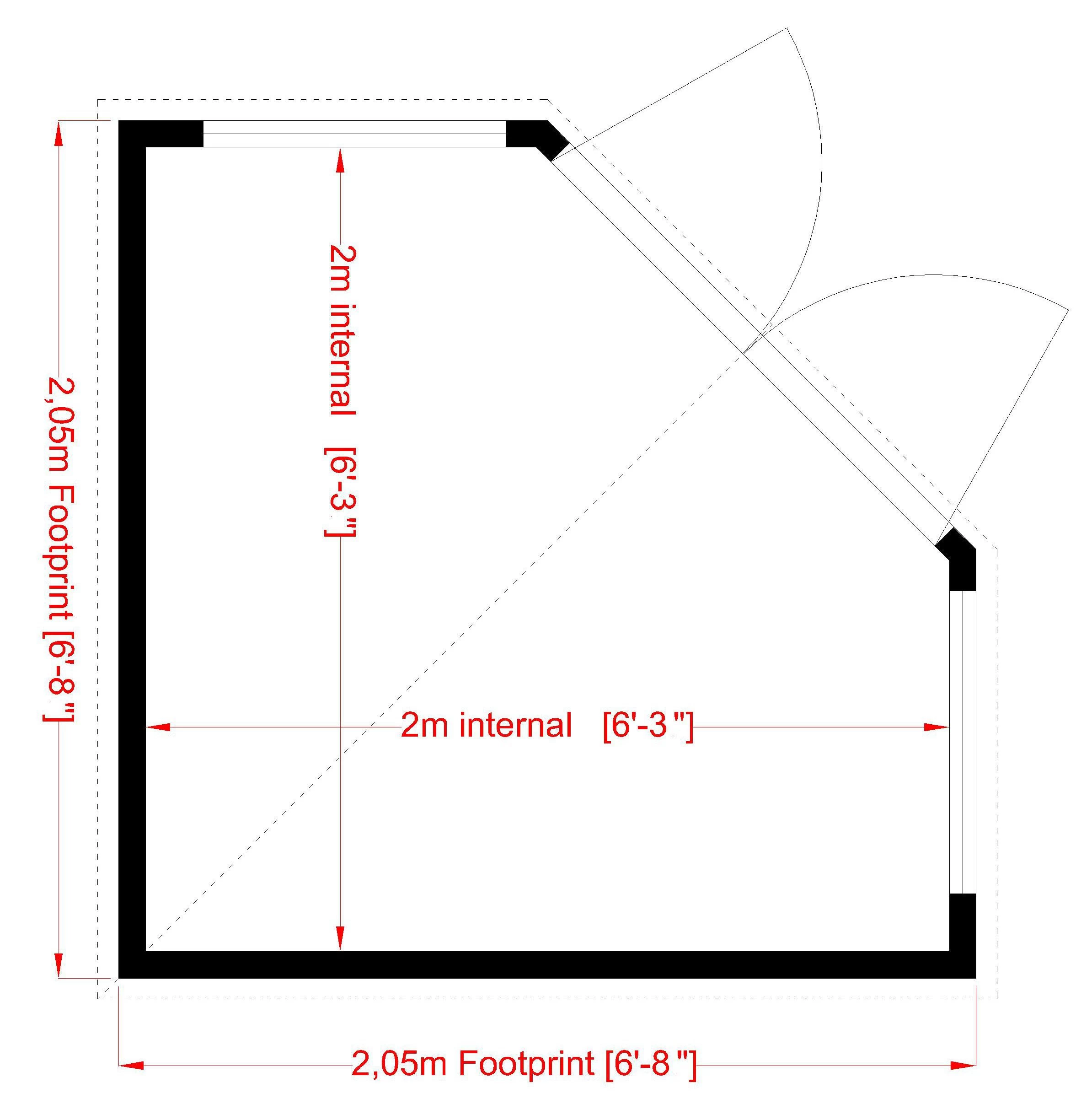 Shire 7x7 Glass Pent Shiplap Wooden Summer House - Base Not Included 11 Shire 7x7 Glass Pent Shiplap Wooden Summer House - Base Not Included - Image 9