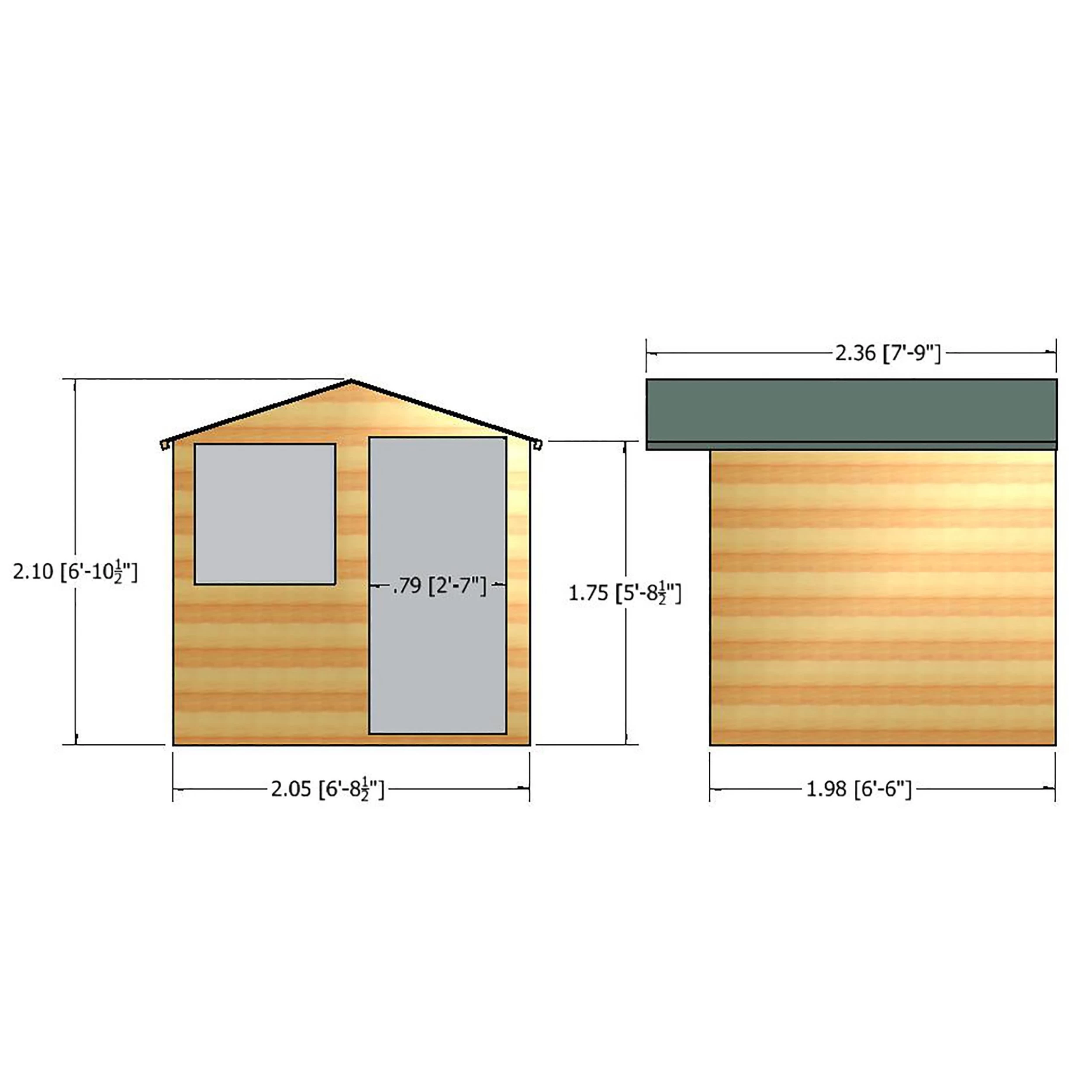 Shire Abri 7x7 Ft Apex Shiplap Wooden Shed With Floor - Assembly Service Included 4 Shire Abri 7x7 Ft Apex Shiplap Wooden Shed With Floor - Assembly Service Included - Image 2