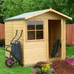 Shire Abri 7x7 Ft Apex Shiplap Wooden Shed With Floor - Assembly Service Included