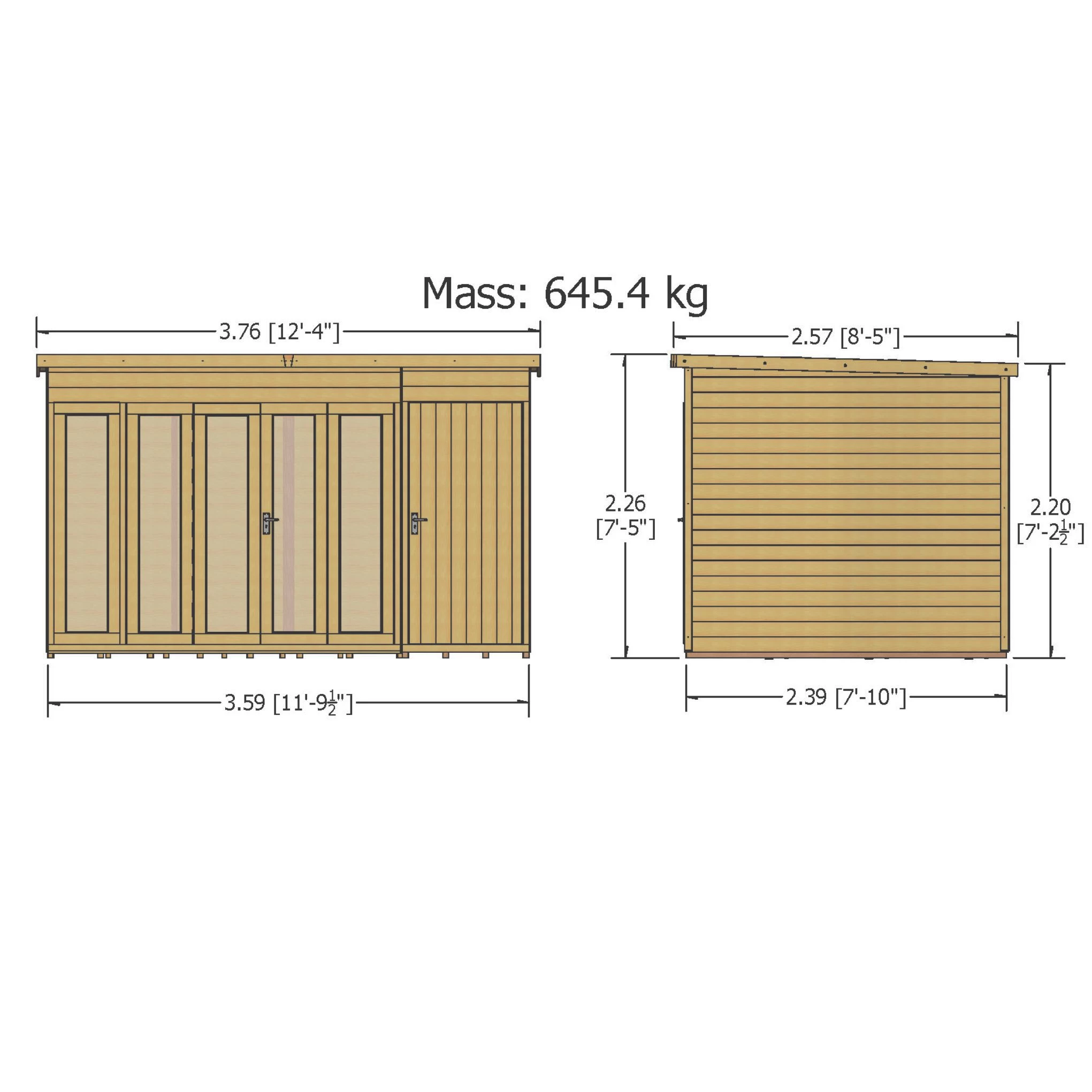 Shire Aster 12x8 Pent Shiplap Wooden Summer House 4 Shire Aster 12x8 Pent Shiplap Wooden Summer House - Image 2