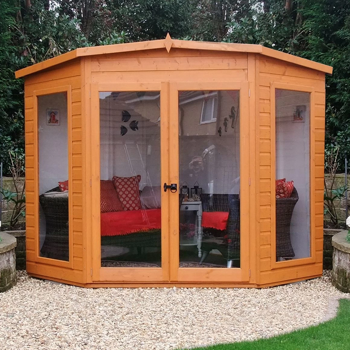 Shire Barclay 10x10 Safety Acrylic Pent Shiplap Wooden Summer House - Base Not Included 5 Shire Barclay 10x10 Safety Acrylic Pent Shiplap Wooden Summer House - Base Not Included - Image 3