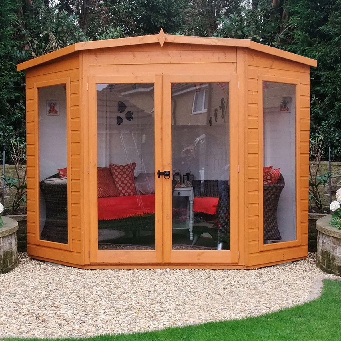 Shire Barclay 8x8 Safety Acrylic Pent Shiplap Wooden Summer House - Base Not Included 5 Shire Barclay 8x8 Safety Acrylic Pent Shiplap Wooden Summer House - Base Not Included - Image 3