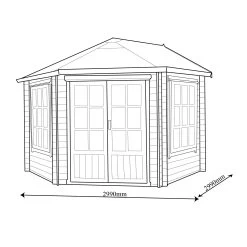 Shire Belvoir 10x10 Ft Apex Tongue & Groove Wooden Cabin With Felt Tile Roof - Assembly Service Included -Gardens and Outdoor Stores shire belvoir 10x10 ft apex tongue groove wooden cabin with felt tile roof assembly service included5019804111237 03t