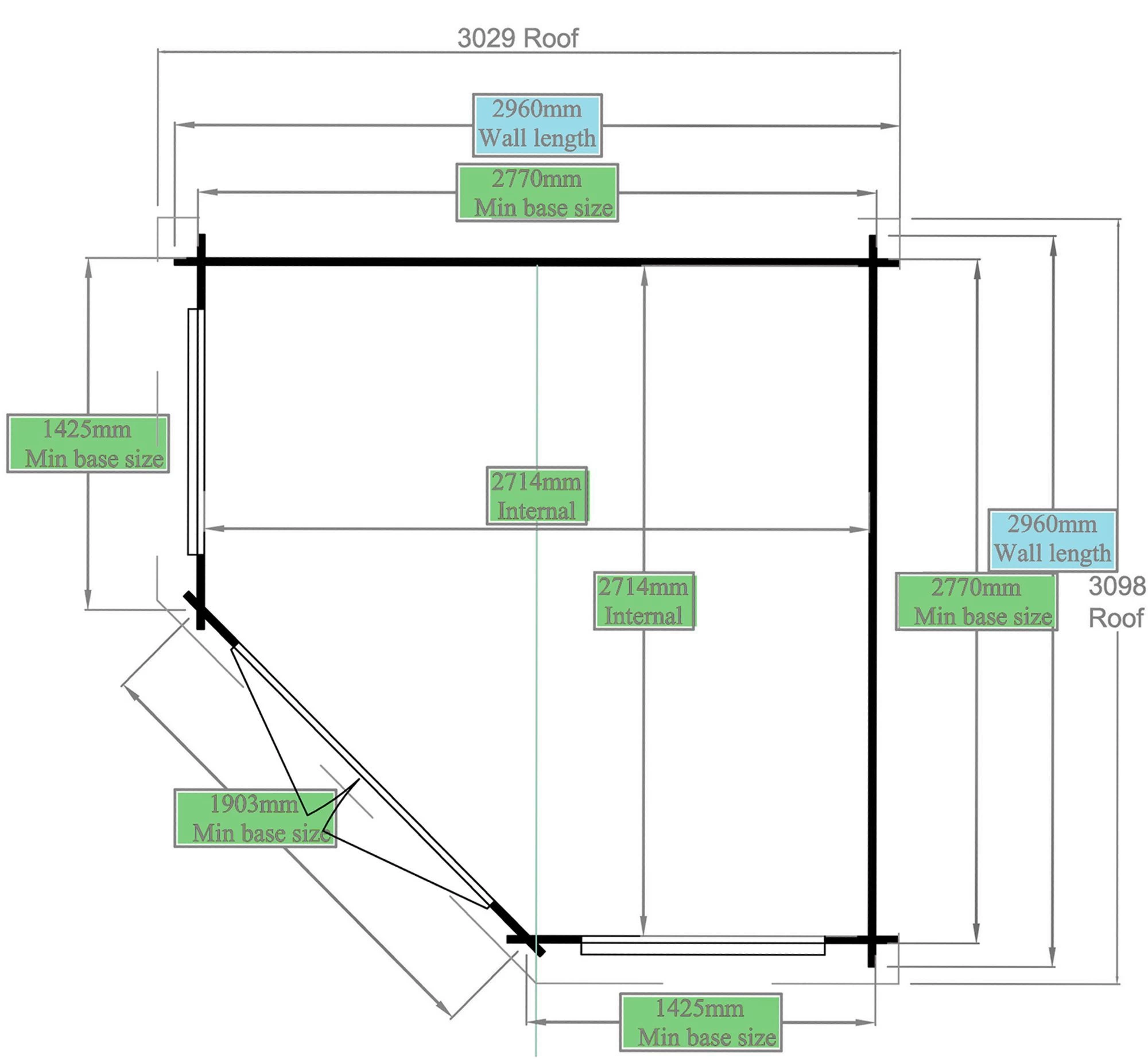 Shire Belvoir 10x10 Glass Apex Tongue & Groove Wooden Cabin - Base Not Included 11 Shire Belvoir 10x10 Glass Apex Tongue & Groove Wooden Cabin - Base Not Included - Image 9