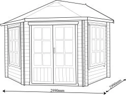 Shire Belvoir 10x10 Toughened Glass Apex Tongue & Groove Wooden Cabin - Base Not Included -Gardens and Outdoor Stores shire belvoir 10x10 toughened glass apex tongue groove wooden cabin base not included5019804252336 02t