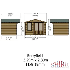 Shire Berryfield 11x8 Eco Glass Apex Tongue & Groove Wooden Cabin - Base Not Included 13 Shire Berryfield 11x8 Eco Glass Apex Tongue & Groove Wooden Cabin - Base Not Included -Gardens and Outdoor Stores shire berryfield 11x8 eco glass apex tongue groove wooden cabin base not included5019804112289 01t bq