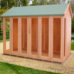 Shire Blenheim 10x8 Apex Shiplap Wooden Summer House With Bi-fold Door - Assembly Service Included -Gardens and Outdoor Stores shire blenheim 10x8 apex shiplap wooden summer house with bi fold door assembly service included5019804111213 04i bq