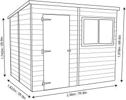 Shire Caldey 8x6 Ft Pent Shiplap Wooden Shed With Floor (Base Included) - Assembly Service Included -Gardens and Outdoor Stores shire caldey 8x6 ft pent shiplap wooden shed with floor base included assembly service included5019804668427 03t