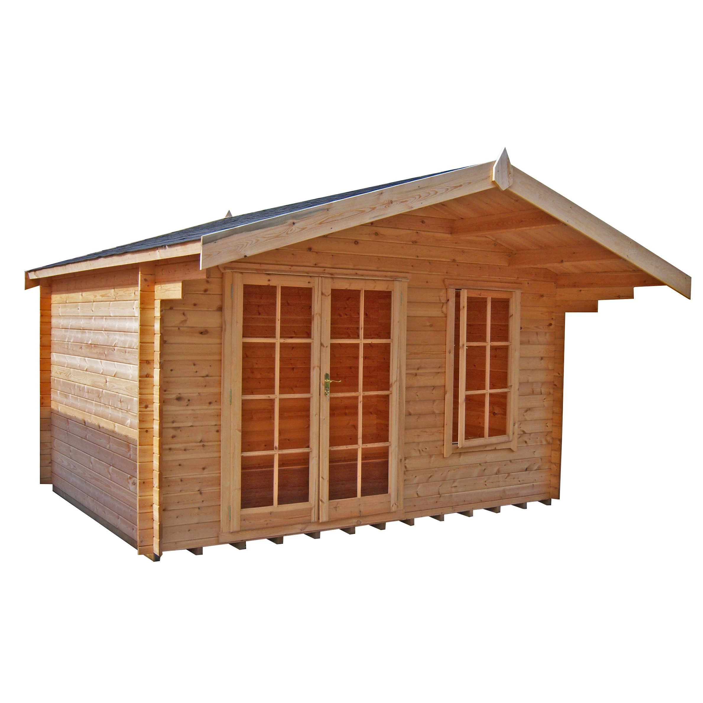 Shire Cannock 12x12 Ft Apex Tongue & Groove Wooden Cabin With Felt Tile Roof - Assembly Service Included 3 Shire Cannock 12x12 Ft Apex Tongue & Groove Wooden Cabin With Felt Tile Roof - Assembly Service Included