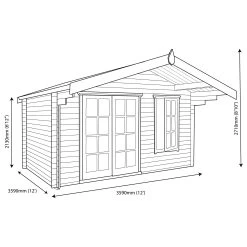 Shire Cannock 12x12 Toughened Glass Apex Tongue & Groove Wooden Cabin -Gardens and Outdoor Stores shire cannock 12x12 toughened glass apex tongue groove wooden cabin5019804111367 03t