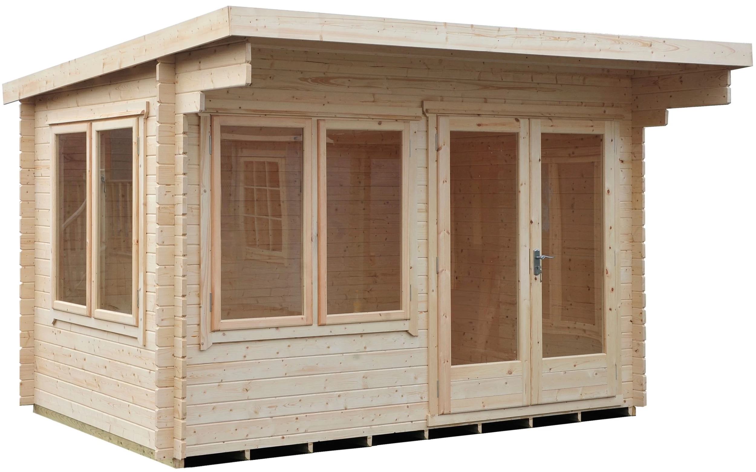 Shire Danbury 12x12 Toughened Glass Pent Tongue & Groove Wooden Cabin - Base Not Included 3 Shire Danbury 12x12 Toughened Glass Pent Tongue & Groove Wooden Cabin - Base Not Included
