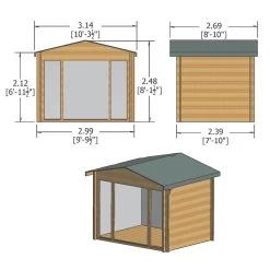 Shire Epping 10x8 Ft Toughened Glass Apex Tongue & Groove Wooden Cabin -Gardens and Outdoor Stores shire epping 10x8 ft toughened glass apex tongue groove wooden cabin5019804119509 01t bq